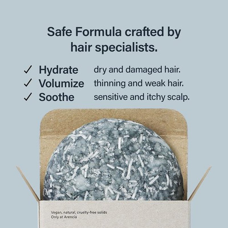 ARENCIA Salty Soda Shampoo Bar - Natural Cleansing & Hydrating Formula | Eco-Friendly & Travel Size