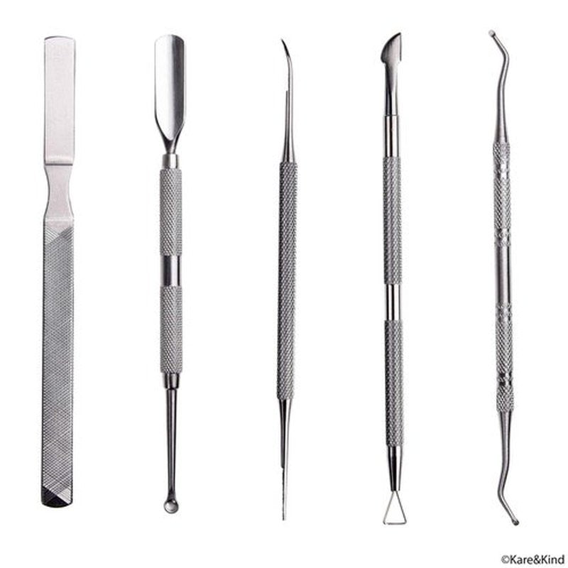 Complete 5 Piece Cuticle and Nail Care Set - For Manicure and Pedicure Use - Salon Quality - Stainless Steel - Personal Care for Men and Women - Easy to Use and Clean