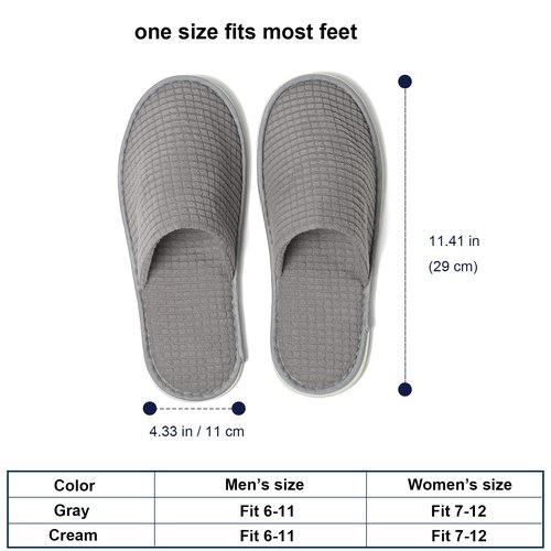 COZYAREA SPA, 6/12 Pairs Disposable Slippers for Guests, Soft Polar Fleece, Washable Reusable, Unisex for Wedding Party Bedroom Hotel And House Travel (3 Pairs Each Grey + Beige)