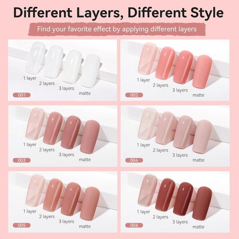 MIZHSE Quick Dry Nail Polish Set - 6 Classic Nude Colors for DIY Nail Art | Perfect Gift for Women