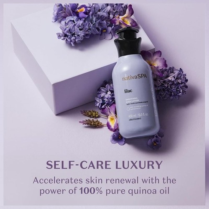 Nativa SPA by O Boticário - Lilac Body Lotion with Nourishing Quinoa Oil & BioRetinol | 13.5 Ounce Moisturizer