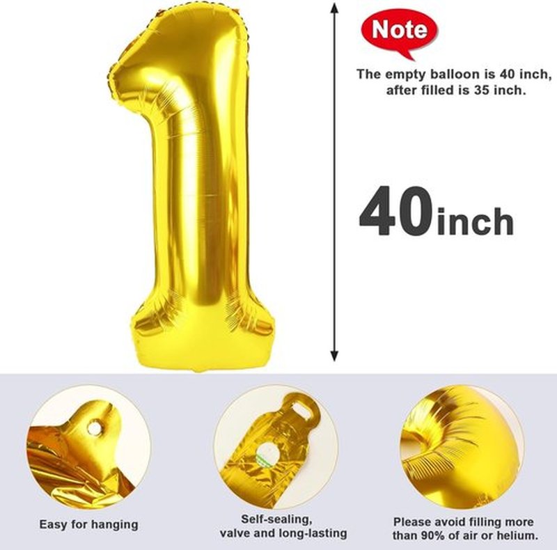 Skiennix 40-Inch Gold Number Balloon - 18th Birthday Party Decoration for Men & Women