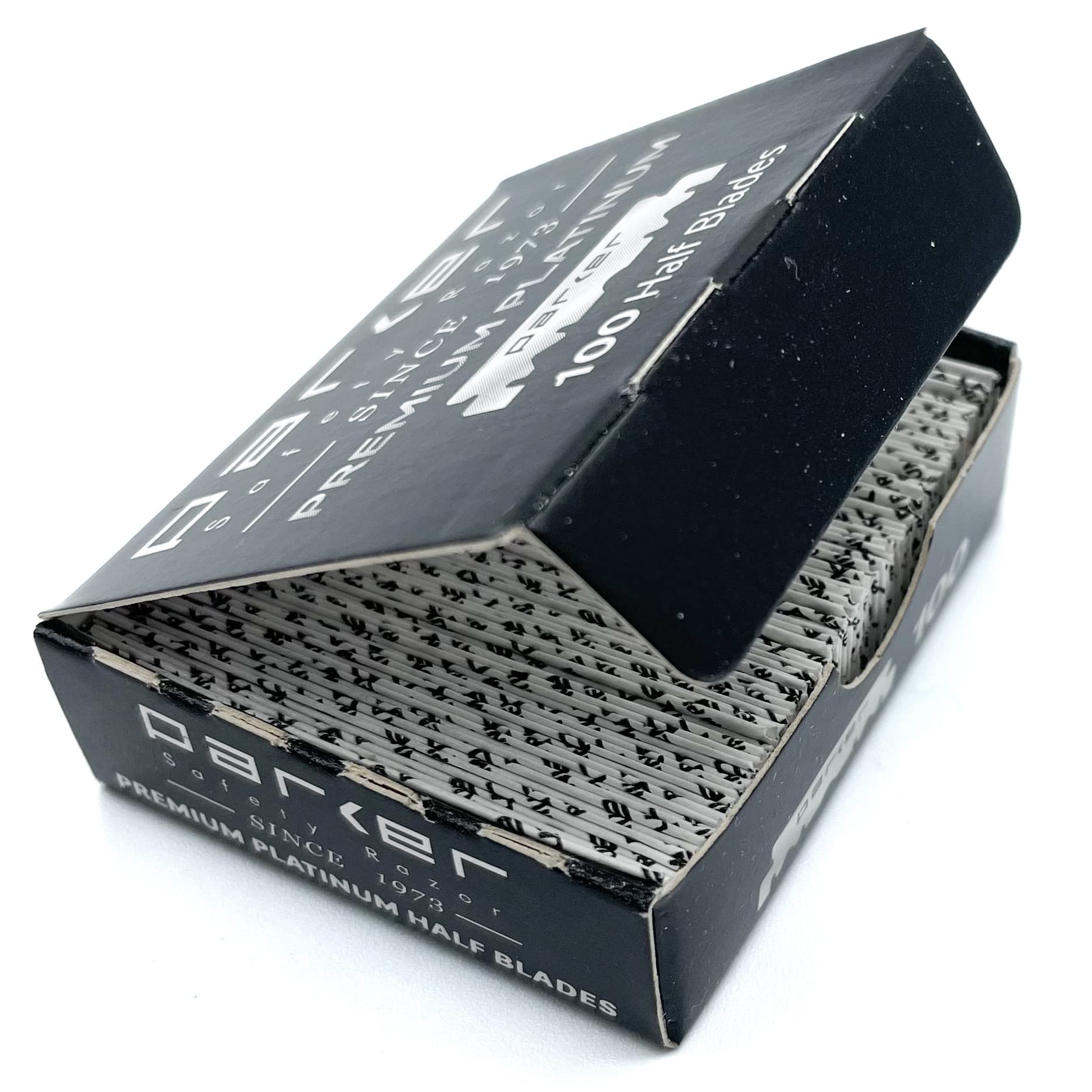 Parker Premium Platinum 1/2 Blades, ** 200 Count **, For Professional Barber Razors, Shavette Razors and Disposable Blade Straight Razors that accept Half of a Double Edge Razor Blade