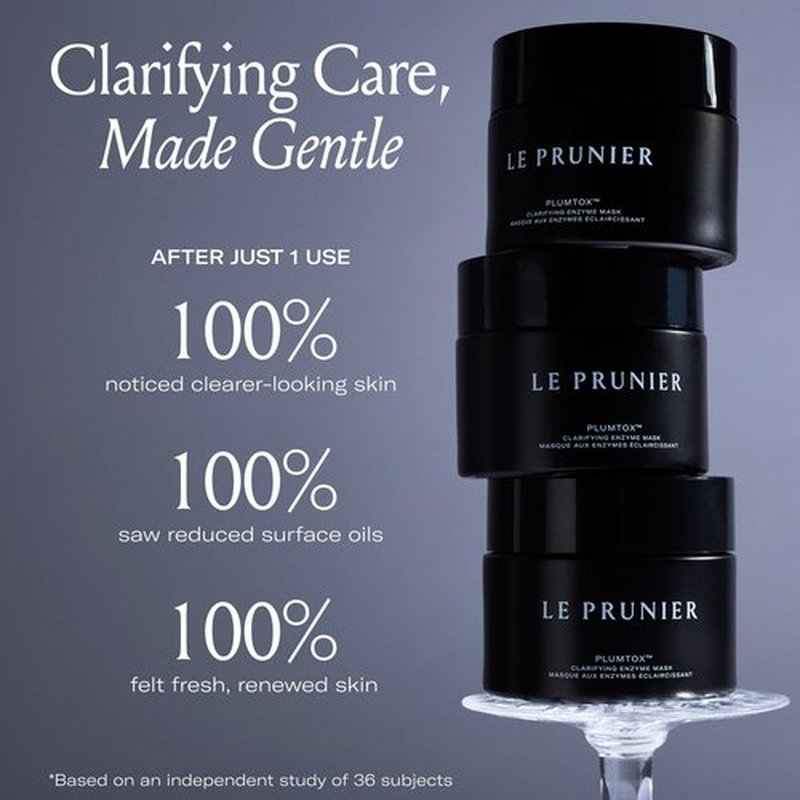 Le Prunier Plumtox™ Clarifying Enzyme Face Mask | Gentle Exfoliating AHA BHA PHA Treatment with Midnight Muir® Plum Extract | Hydrating Brightening Pore Refining Vegan Clean Skincare | 2 fl oz