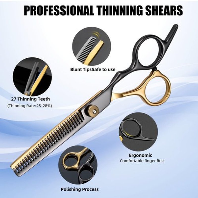 13 PCS Hair Cutting Scissors Shears Kits，Professional Haircut Scissors Kit with Cutting Scissors，6.5 Inches Hair Cutting Scissors Kit for Men/Women/Kids/Salon & Home