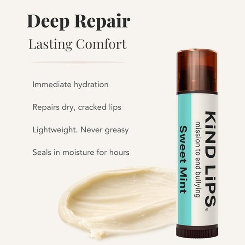 Kind Lips Sweet Mint Organic Lip Balm Natural Moisturizing Lip Care 3 Pack