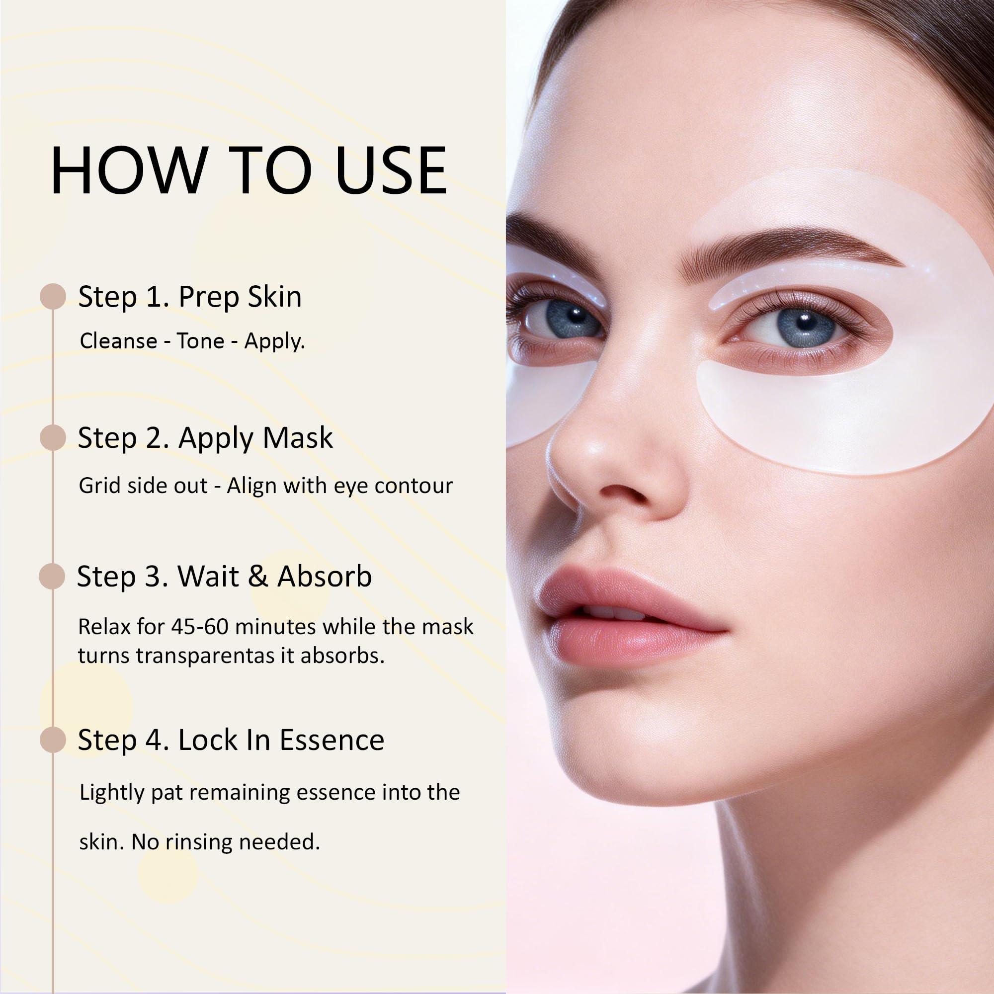 Skulta Deep Peptide Eye Mask, Aurova Beauty Eye Mask, Eye Mask with Bio-Collagen Peptide Complex & Vitamin C (1Set/12 Patch)
