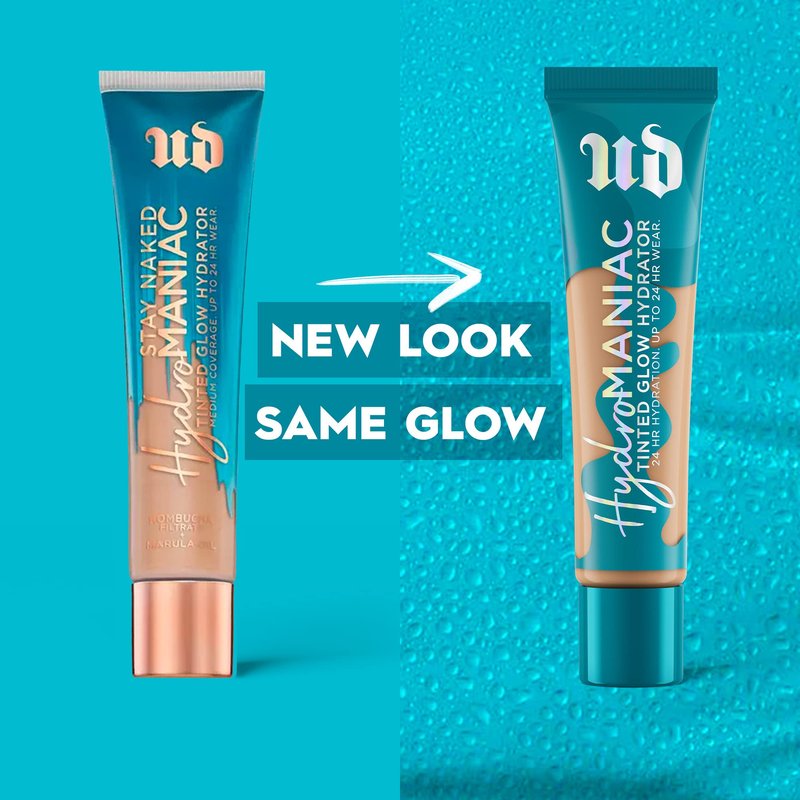 Urban Decay Hydromaniac Dewy Foundation (55 Medium Deep Neutral), Hydrating Tinted Moisturizer for Dry Skin, Buildable Medium Coverage, Non-comedogenic, Vegan, Cruelty-free - 1.1 fl oz