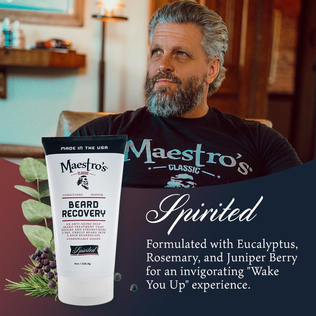 Maestro's Classic Beard Recovery Tube – Mark of a Man Blend | Beard Moisturizer for All Hair Types | Hydrating, Soothing & Softening Beard Conditioner for Men, 8 Ounce