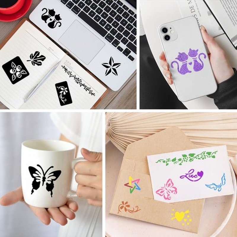 12 Temporary Tattoo Stencils,142 PCS Henna Stencils Reusable Tattoo Stencils for Face Body Art Painting for Women Men Adults Kids