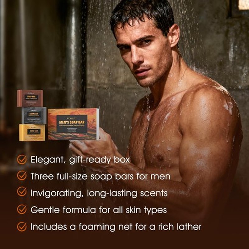 Regine Switzerland Men's Bar Soap - Natural Handmade Cleansing Soap for Face, Body & Hands | 14.8 Oz