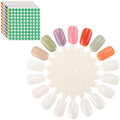 Tbestmax 720 Pcs Nail Color Swatches, Nail Polish Color Sample Swatch with Number Stickers, Round False Nail Display Tips - Natural