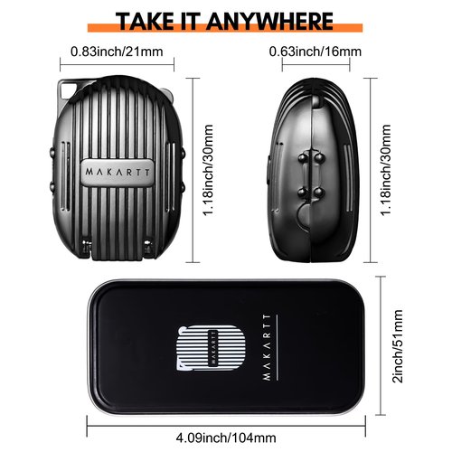 Makartt Foldable Nail Clipper, Stainless Steel Mini Nails Cutter with Keyring, Portable Fingernail Trimmer for Manicure, Travel Kit (Black)