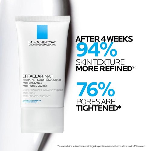 Effaclar Mat | Oil-Free Mattifying Moisturizer for Oily Skin - Lightweight & Hydrating Formula