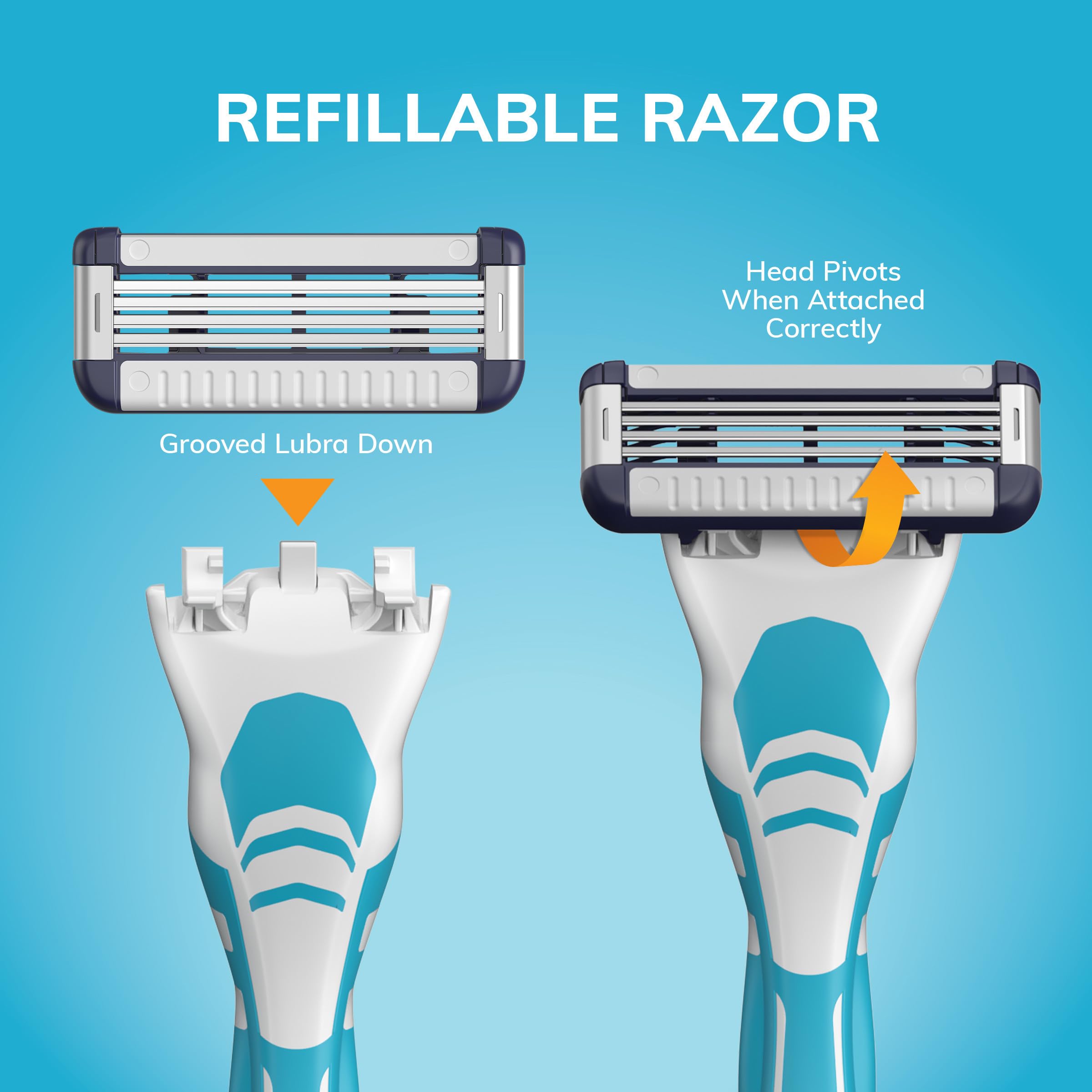 BIC EasyRinse Sensitive Anti-Clogging, Refillable Men's Razors With 4 Blades, 1 Handle and 9 Refill Razor Cartridges Razor Kit