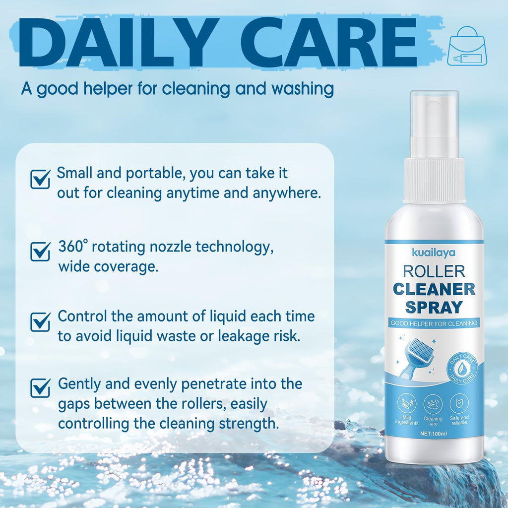 kuailaya Roller Cleaner, Roller Cleaner Spray, 100ml