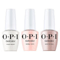 OPI GelColor Gel Nail Polish Trio - Iconic Sheer Nude Shades | Funny Bunny, Soft White + Bubble Bath, Nude Pink + Bare My Soul, Soft Beige Crème