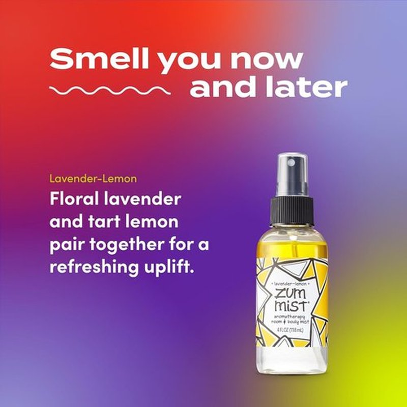 Indigo Wild Zum Mist Room & Body Spray - Lavender-Lemon Aromatherapy Essential Oil - 4 Fl Oz