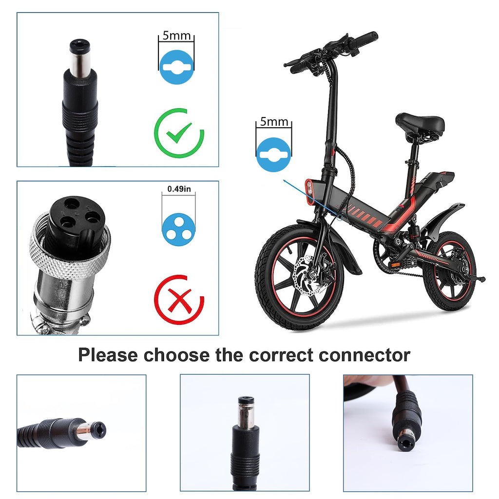 EVAPLUS 54.6V Fast Charger for 48V Lithium Batteries, UL Certified, Smart Charger for Electric Bike & Scooter, Auto Shut-Off, 5.5mm x 2.5/2.1mm Connector