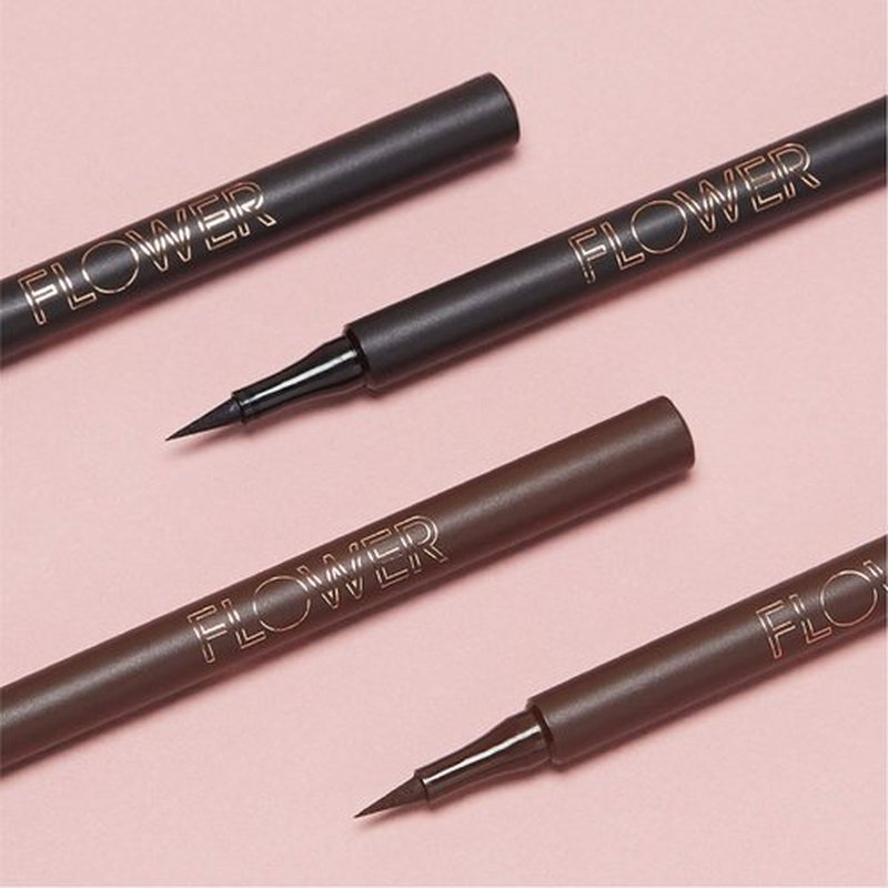 FLOWER BEAUTY By Drew Barrymore Forever Wear Winged Eyeliner - Long-Lasting + Smudge-Proof - Liquid Eyeliner + Winged Applicator (All-Nighter)