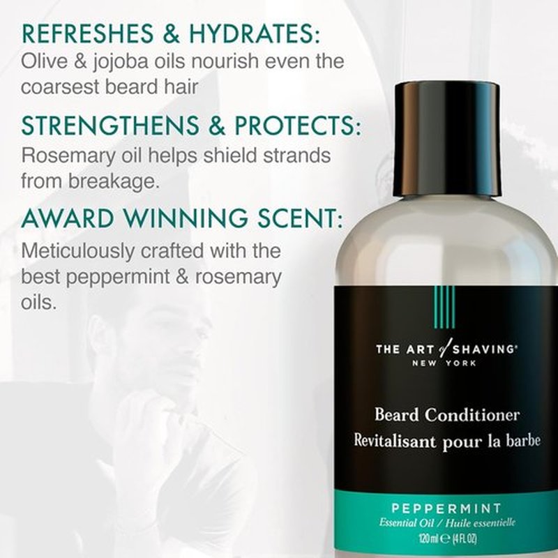 The Art of Shaving Beard Prep Kit - Peppermint Facial Hair Wash & Conditioner + Sandalwood Beard Oil