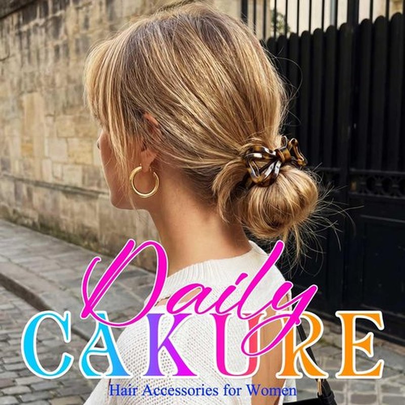 CAKURE Bow Hair Ties Tortoise Shell Ponytail Holder Bow Hair Accessories for Women and Girls (Pack of 2)