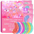 Onespring Eye Masks (8 Pairs) - Travel Essentials - Under Eye Patches for Dark Circles, Puffiness, Fine Lines with Collagen, Revitalises and Refreshes Your Skin, Bridesmaid Gift for Her