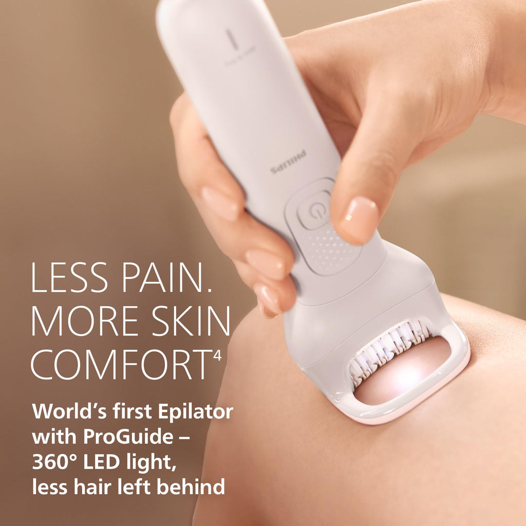 Philips Beauty Set - All-in-One Set for Body and Face, Cordless Wet and Dry Use, for Hair Removal, Body and Skincare, Epilator with 7 Accessories, Model BRE738/00