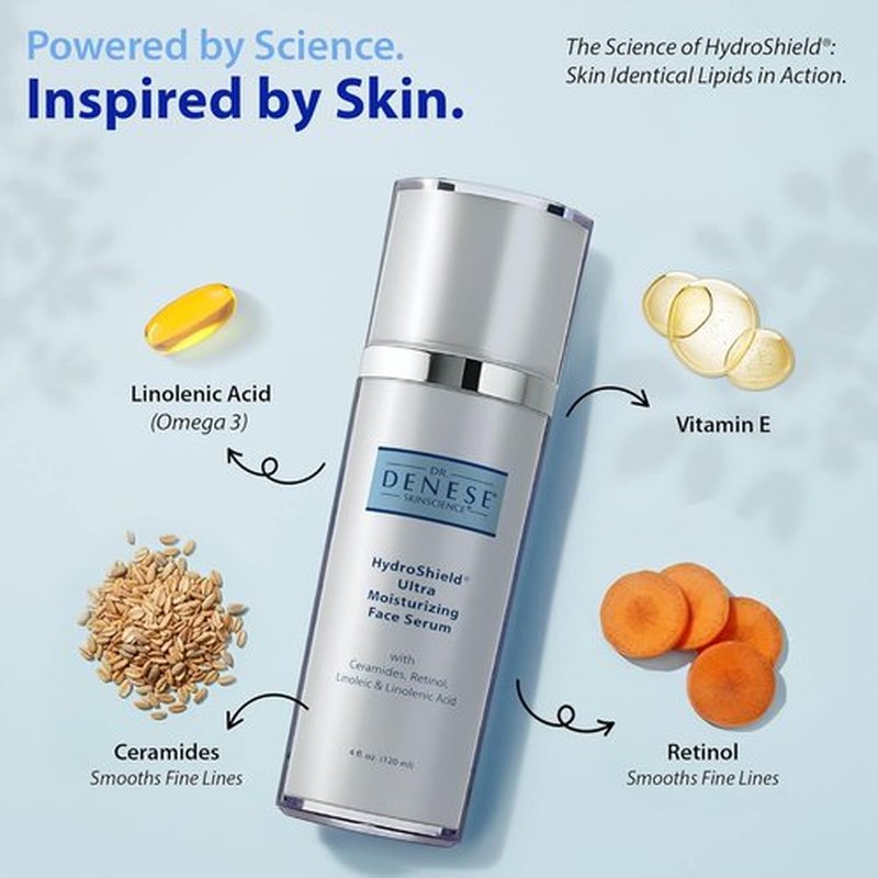 Dr. Denese SkinScience HydroShield Retinol Serum - Hydrating 4 oz Face Serum with Retinol & Ceramides