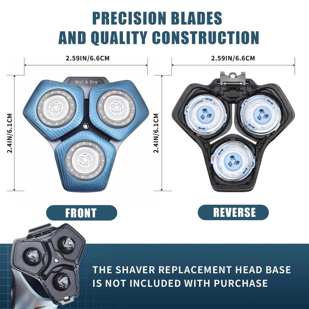 2 Pack SH71/50 Shaving Heads, Compatible with Philips Shavers,Blue