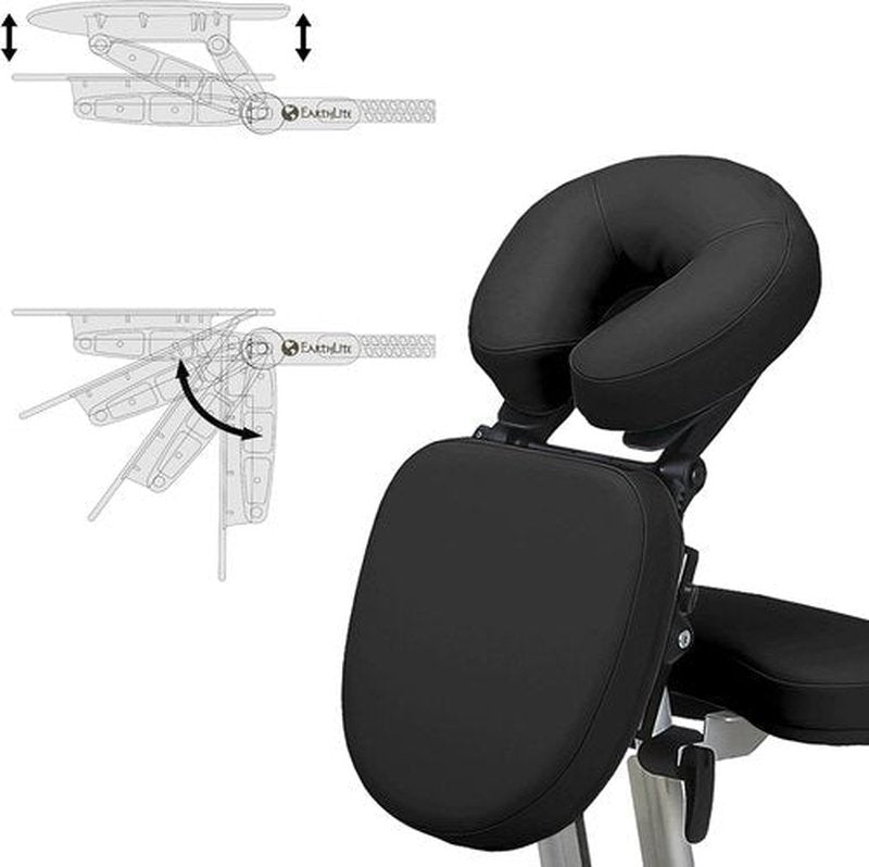 Stronglite Portable Massage Chair Ergo Pro II - Ultra-Lightweight, Foldable Spa Chair with Wheels & Carry Case (600lbs Capacity) - Black