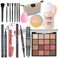 YBUETE Makeup Set Full Kit for Girls Teens Women, Makeup Present Set, Includes Eyeshadow, Foundation, counter stick, Powder, Eyebrow Pencil, Eyeliner, Brushes, Lip Gloss, Sponge, Cosmetic Bag