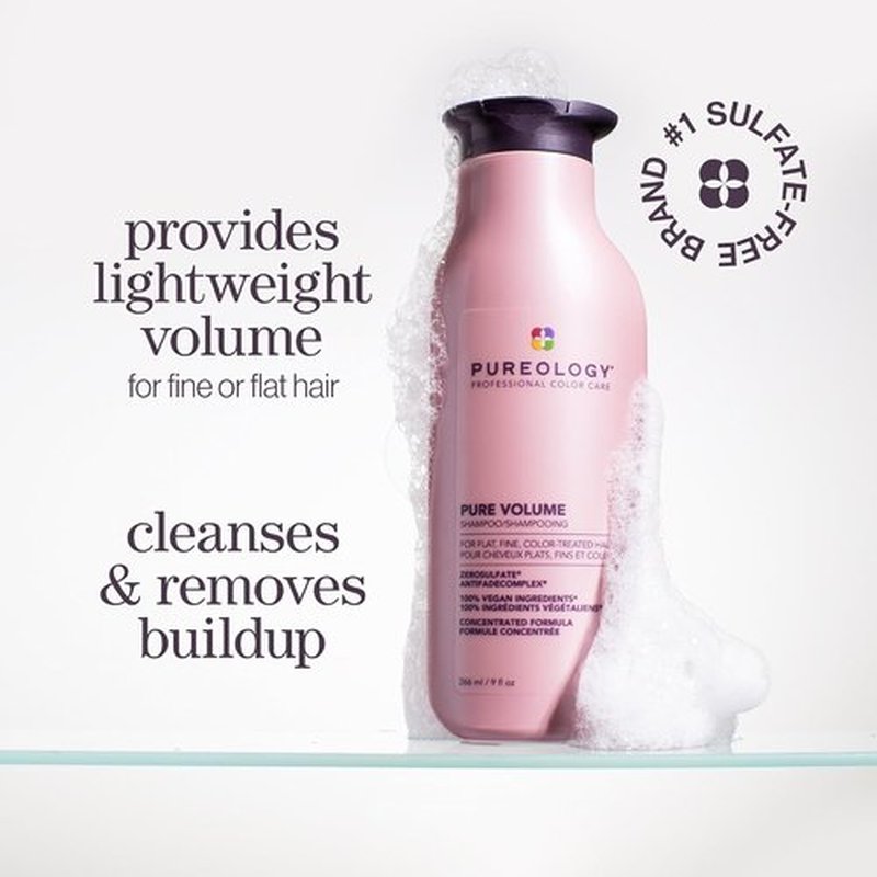 Pureology Pure Volume Shampoo - Lightweight Formula for Fine, Color-Treated Hair | Sulfate-Free & Vegan