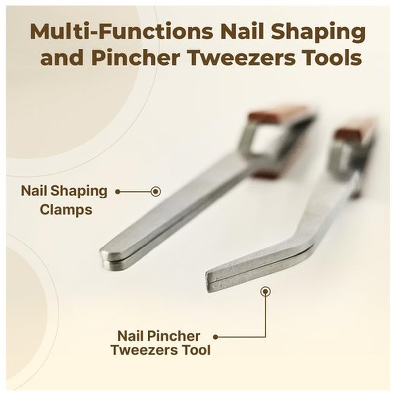 LUXEILO Multi-Functions Nail Shaping and Pincher Tweezers Tools -2PCS Nail Shaping Tool Kit- Nail Shaping Clamp – Professional Nail Tool for Acrylic & Gel Nails-Reusable Nail Shaper- Nail Art Tool