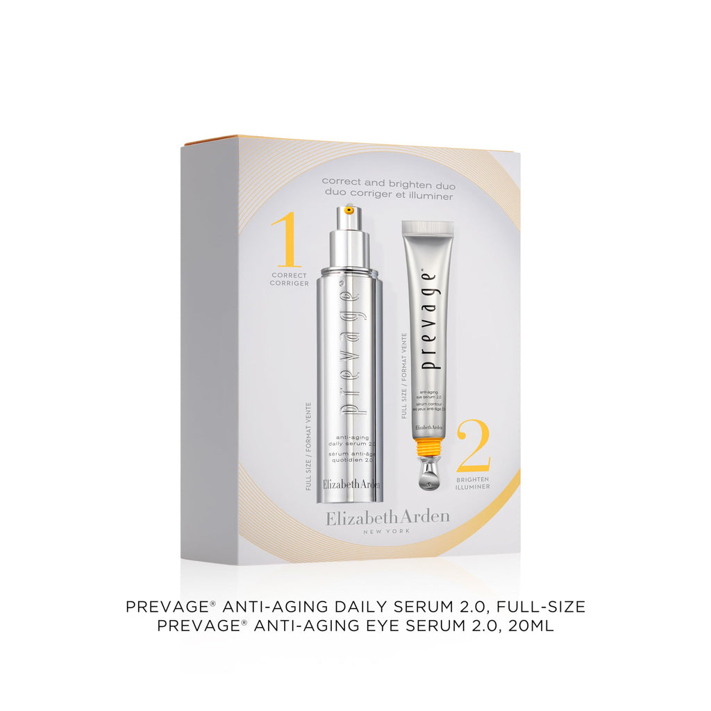 Elizabeth Arden - Power of Prevage 2-Piece Set, Anti-Ageing Face and Eye Serums, Reduce Wrinkles, Dark Spots and Puffiness, High-Performance Skincare for Radiant, Youthful Skin