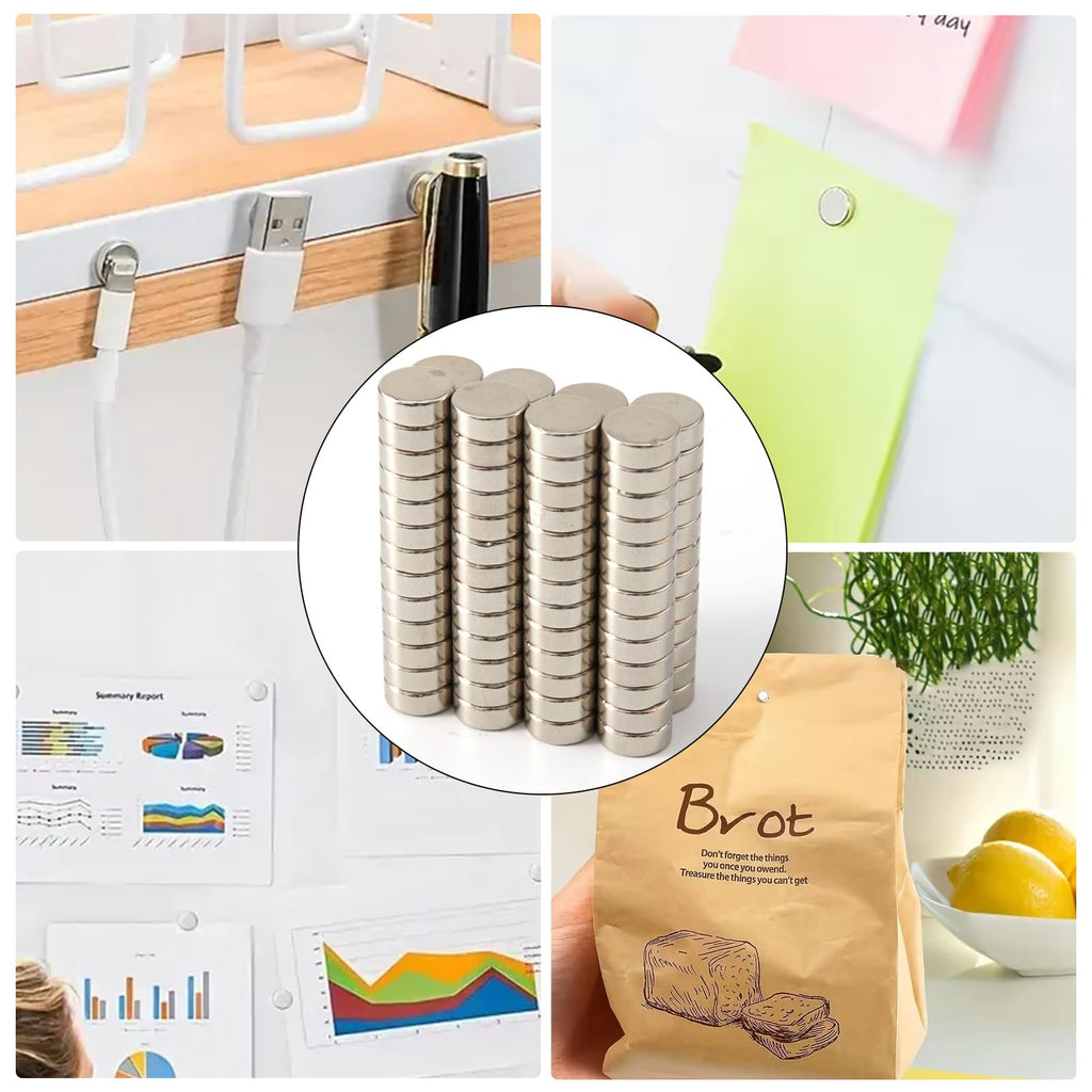 XEAOHESY 100pcs 8x3mm Mini Round Magnets for Acrylic Nail Clippers, Measuring Artificial Nail Length, Refrigerator Magnets, Neodymium Magnet for Crafts, Cabinets, Office Supplies
