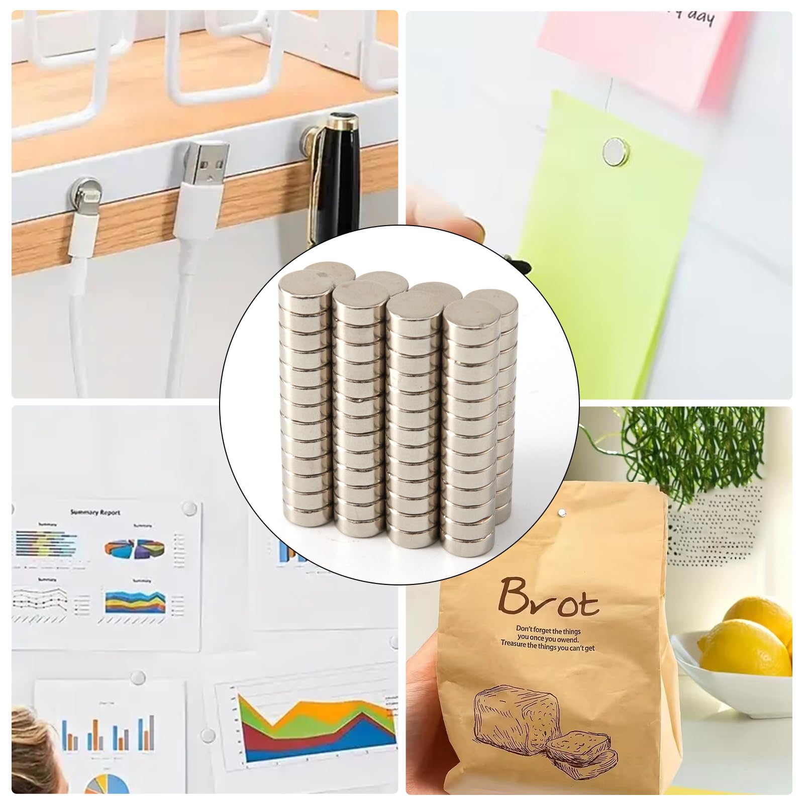 XEAOHESY 100pcs 8x3mm Mini Round Magnets for Acrylic Nail Clippers, Measuring Artificial Nail Length, Refrigerator Magnets, Neodymium Magnet for Crafts, Cabinets, Office Supplies