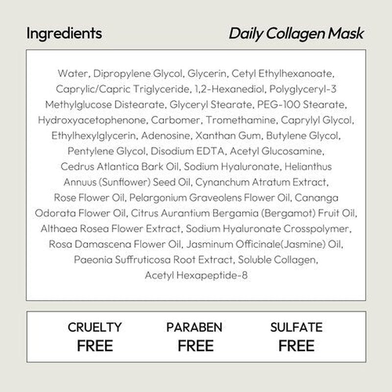 LAPCOS Collagen Sheet Mask, Firming Daily Face Mask with Collagen Peptides for Anti-Aging, Helps to Minimize Wrinkles, Restores Skin Elasticity & Firmness, Hydrating, Korean Beauty, 10-Pack