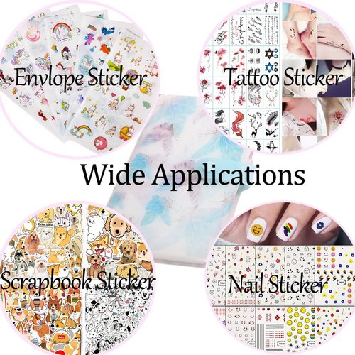 MIAO YUAN 4 PCS Nail Art Sticker Storage Book Artistic Decals Collection Organizer DIY Sticker Collecting Holder Transparent Photo Storage Book (120 Slots/Pc)