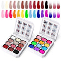 U-Shinein Gradient Painting Gel Set, 24 Bright Pink Blue Colors Ombre Gel Nail Polish for Pigment Pat Nail Gel Kit, Silky Texture, French Manicure DIY Nail Art, No-wipe Soak of UV