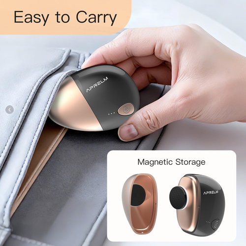 AprElm Portable Electric Hand & Foot Callus Remover with 2 Glass Grinding Heads, Rechargeable 800RPM Mini Electric Hand & Foot File for Travel Outdoors Office Gym (E9 Black Gold)