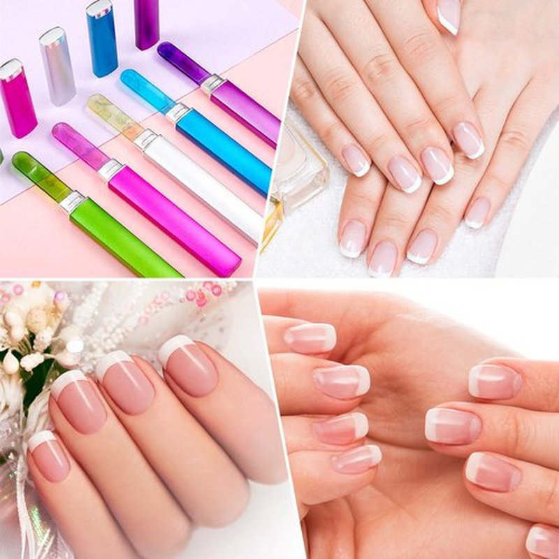 Mudder 5 Pack Glass Nail File with Case for Women Double Sided Crystal Fingernail File for Natural Nails Manicure Care Valentines Galentines Gift(Classic Pattern)