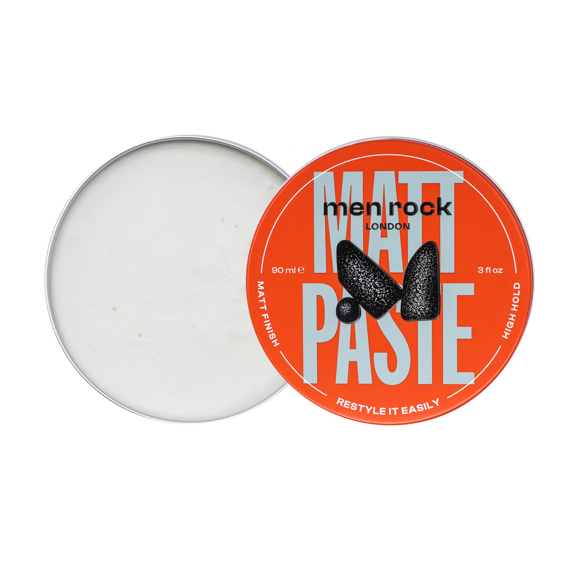 Men Rock Matt Paste - High Hold-Matt Finish - Strong Hold Hair Paste for Men - All Day Hold Styling Cream for Men - Hair Styling Products - 3 oz
