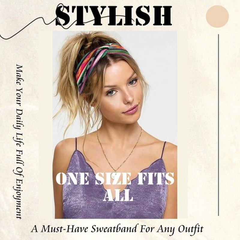 STGDAK 4 Pack Wide Headbands for Women Cute Boho Headband Stripe Knotted Turban Head Bands Soft Hair Wraps African Head Scarf Fashion Turban Hairband Large Scarf Headband For Women’s Hair Accessories