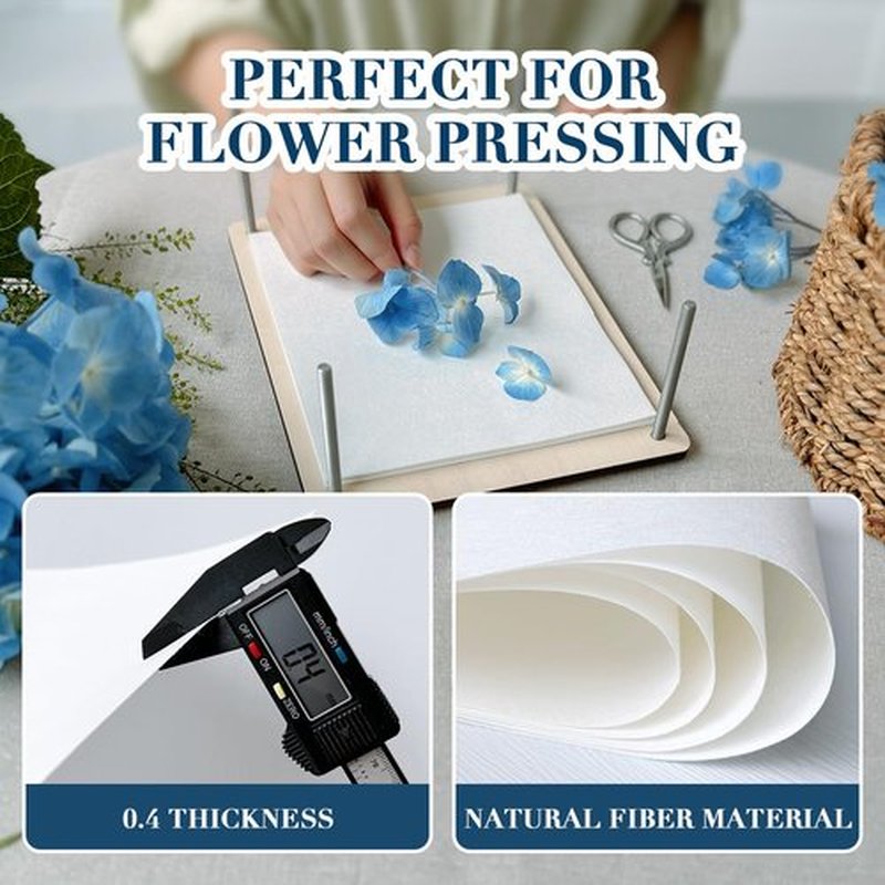 Happinit 20 Sheets A4 Size Blotting Paper for Flower Press, Large Blotter Paper, Herbarium Paper Craft, Working With Flower Pressing Kit for Adults