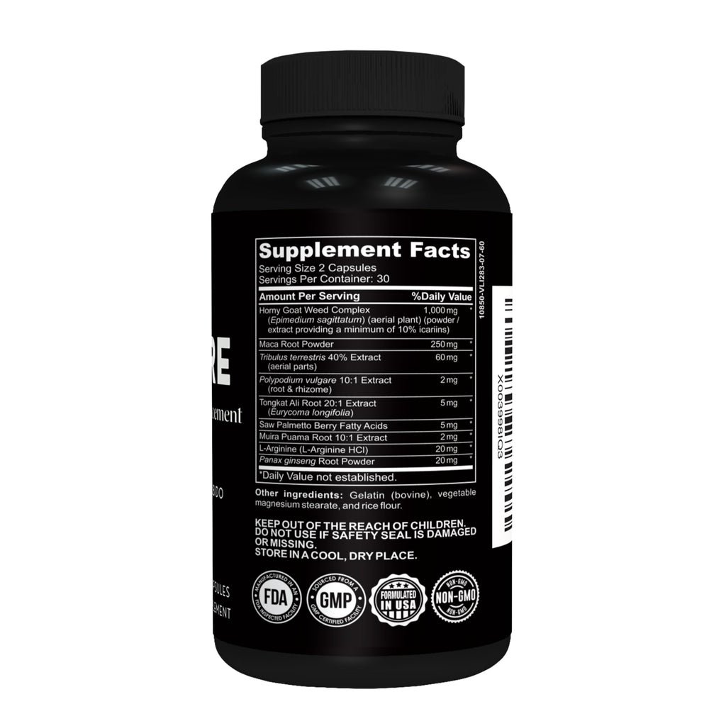 Hombre Male Enhancing Supplement – Add 2 in 60 Days With Our Enlargement Pills for Men Muscle Growth – Increase Size, Strength, Stamina – Endurance, Performance, Energy Booster - 60 Capsules