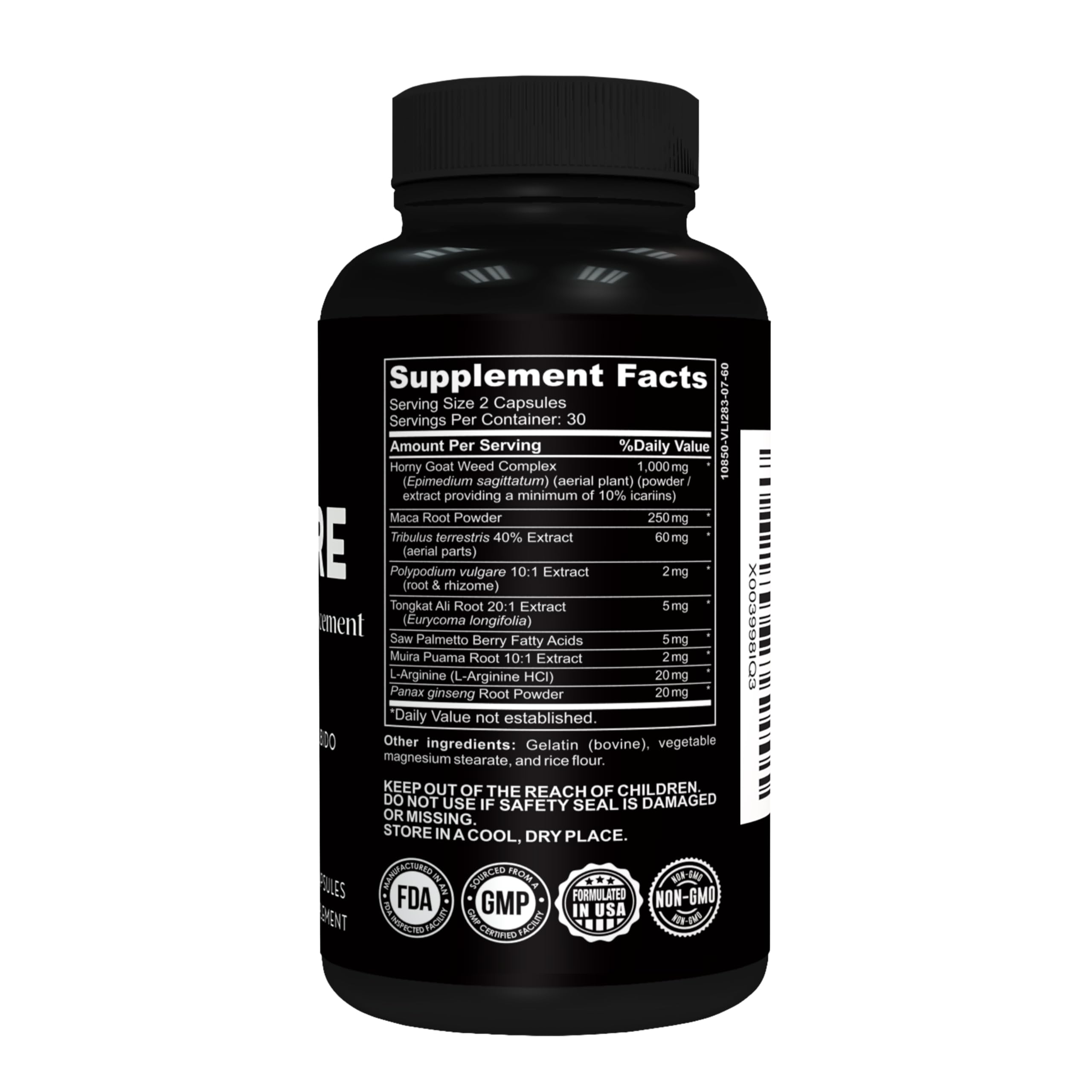 Hombre Male Enhancing Supplement – Add 2 in 60 Days With Our Enlargement Pills for Men Muscle Growth – Increase Size, Strength, Stamina – Endurance, Performance, Energy Booster - 60 Capsules