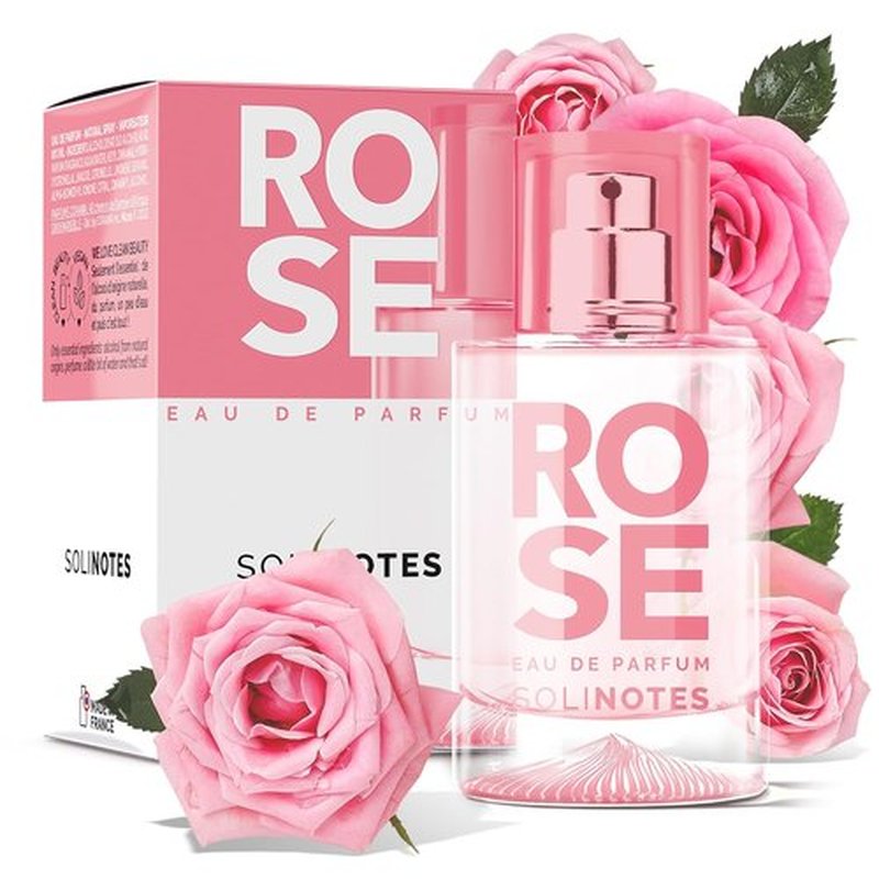 Solinotes Rose Perfume - Delicate Floral Eau De Parfum, 1.7 Fl Oz | Vegan & Cruelty-Free, Made in France