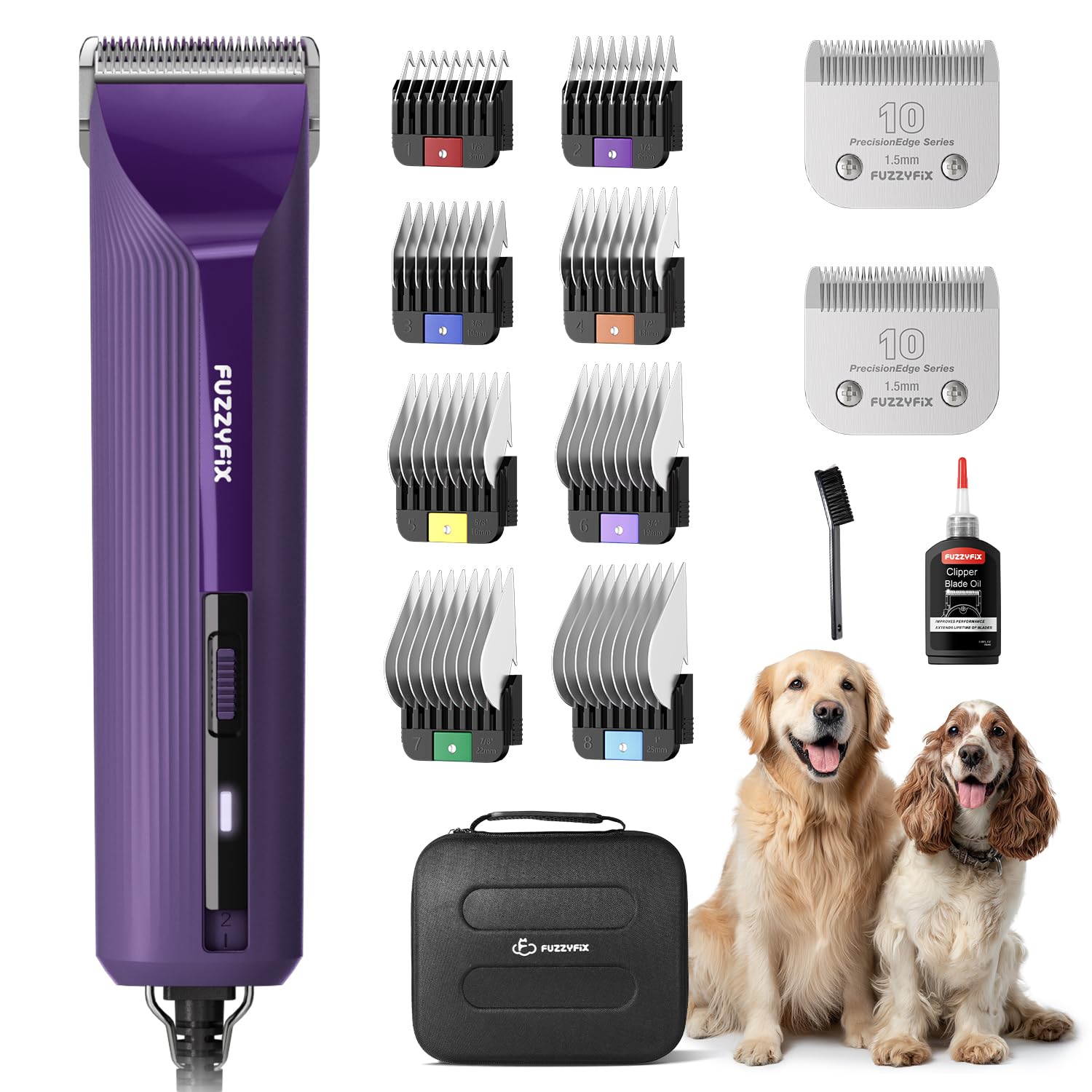FuzzyFix AmpFix Professional Dog/Pet Grooming Clippers 2-Speed Heavy-Duty