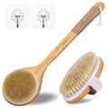 TEMEAYE Dry Brushing Body Brush, Wooden Handle, Natural Bristles, 2Pcs-Set